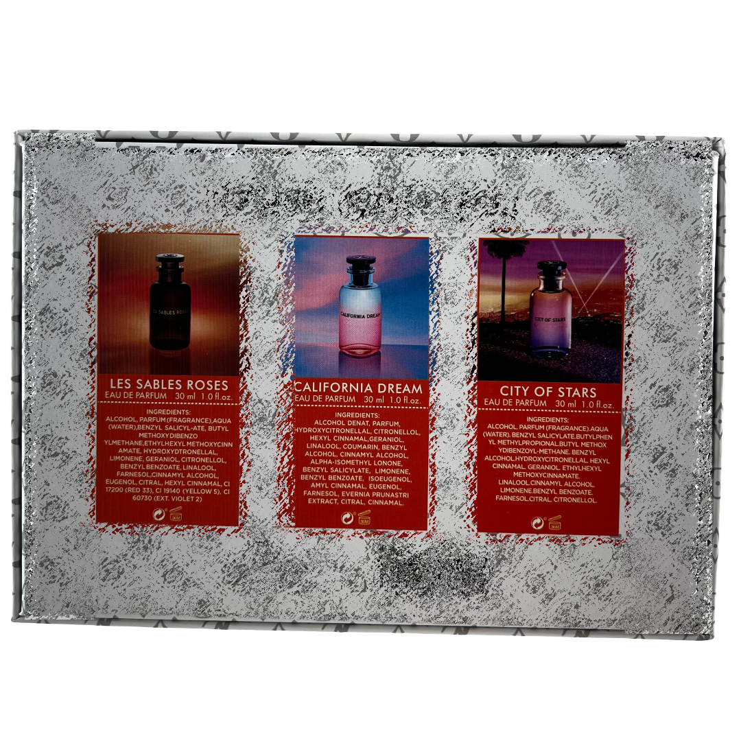 LV CALIFORNIA DR3AM - CITY OF STARS - L3S SABLES ROSES - GIFT SET - 30ML x 3